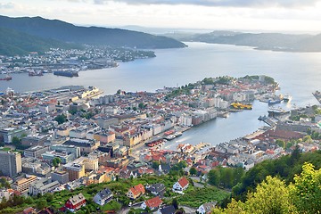 Image showing Bergen view from Floyen