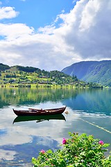 Image showing Rowboat in Ulvik, Norway.