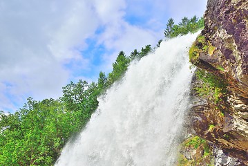 Image showing Steinsdalsfossen waterfall closeup