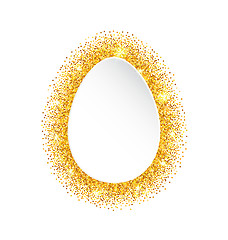 Image showing Abstract Happy Easter Golden Glitter Egg