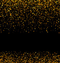 Image showing Golden Glitter Texture on Black Background