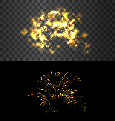 Image showing Set of isolated fireworks