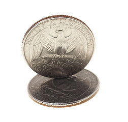 Image showing coin in a quarter of the US dollar