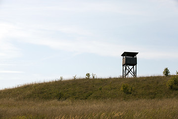 Image showing wooden tower, cloudy