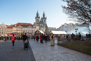 Image showing Christmas market at Old Town Square in Prague