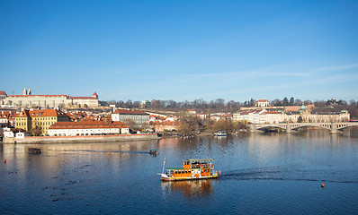 Image showing View to the Prague river Vltava