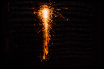 Image showing Letter I made of sparklers on black