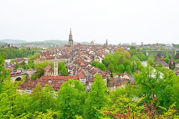 Image showing Rainy Bern view from the rose garden