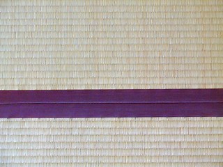 Image showing Tatami mat closeup with violet edging (heri).