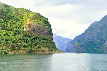 Image showing Naeroyfjord in Norway. Unesco World Heritage site.