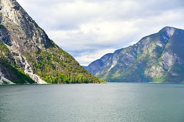 Image showing Naeroyfjord in Norway. Unesco World Heritage site.