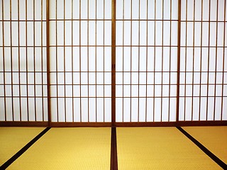 Image showing Tatami room with shoji sliding doors