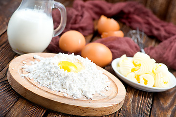 Image showing flour,milk, butter and eggs