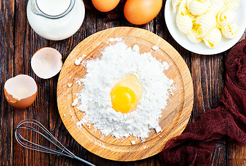 Image showing flour,milk, butter and eggs