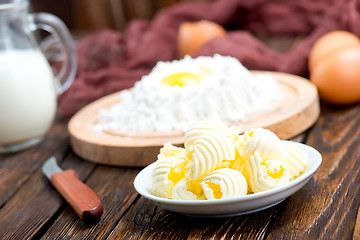 Image showing flour,milk, butter and eggs