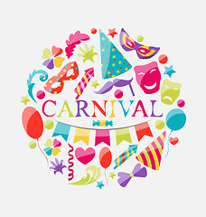 Image showing Festive banner with carnival colorful icons