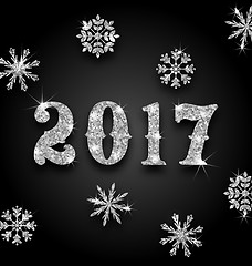 Image showing Silver Magic Background for Happy New Year 2017