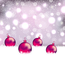 Image showing Winter cute background with Christmas balls