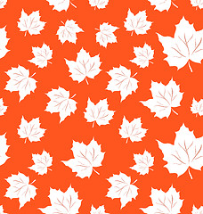 Image showing Seamless Pattern of Maple Leaves