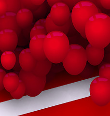 Image showing Bright Card with Red Balloons for Your Holiday