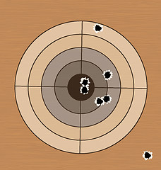 Image showing Shooting range target with bullet holes