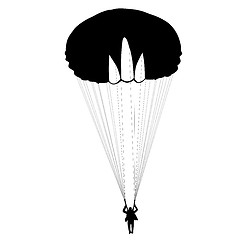 Image showing Skydiver, silhouettes parachuting illustration