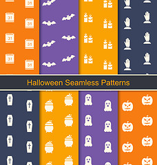 Image showing Set Seamless Textures with Halloween Symbols