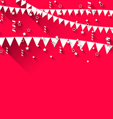 Image showing Cute background with hanging pennants for carnival party in tren
