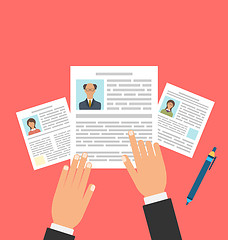 Image showing Concept of Job Interview with Business CV Resume