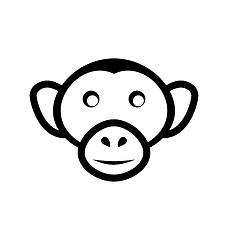 Image showing Iicon monkey head, isolated on white background
