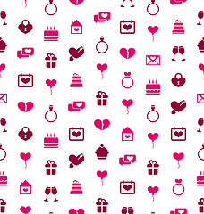 Image showing Seamless Background with Traditional Objects for Valentines Day