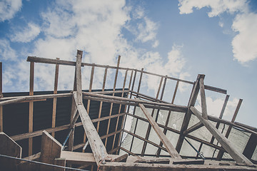 Image showing Roof improvement with structure made of wood