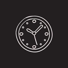 Image showing Wall clock sketch icon.