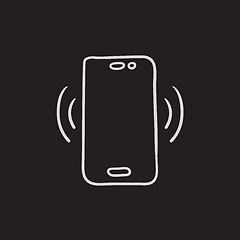 Image showing Vibrating phone sketch icon.