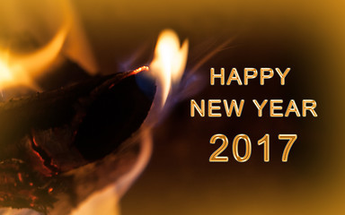 Image showing New year 2017 background with fireplace.