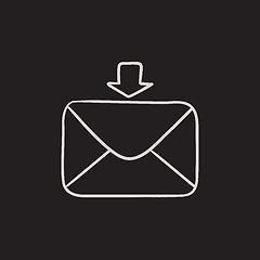 Image showing Incoming email sketch icon.