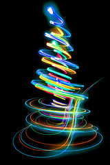 Image showing xmas tree from the christmas lights