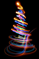 Image showing xmas tree from the christmas lights