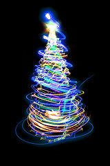 Image showing xmas tree from the christmas lights