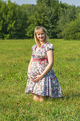 Image showing Expectant mother in the Park