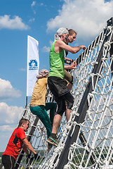Image showing Team storms net wall in extrim race. Tyumen.Russia