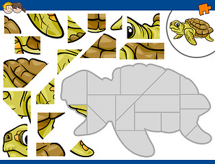 Image showing jigsaw puzzle with turtle