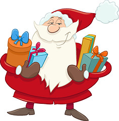 Image showing santa with presents cartoon