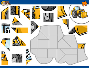 Image showing jigsaw puzzle with bulldozer