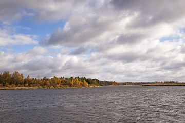 Image showing the river and the forest, autumn