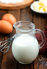 Image showing flour,milk, butter and eggs