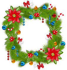 Image showing Christmas frame with traditional elements, place for your text