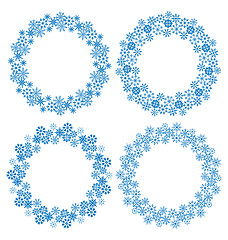 Image showing Snowflakes circle frames for Christmas holiday