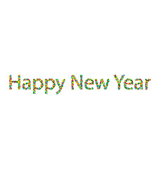 Image showing Happy New Year lettering from colourful confetti