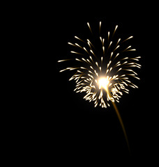 Image showing Illustration of realistic firework golden color